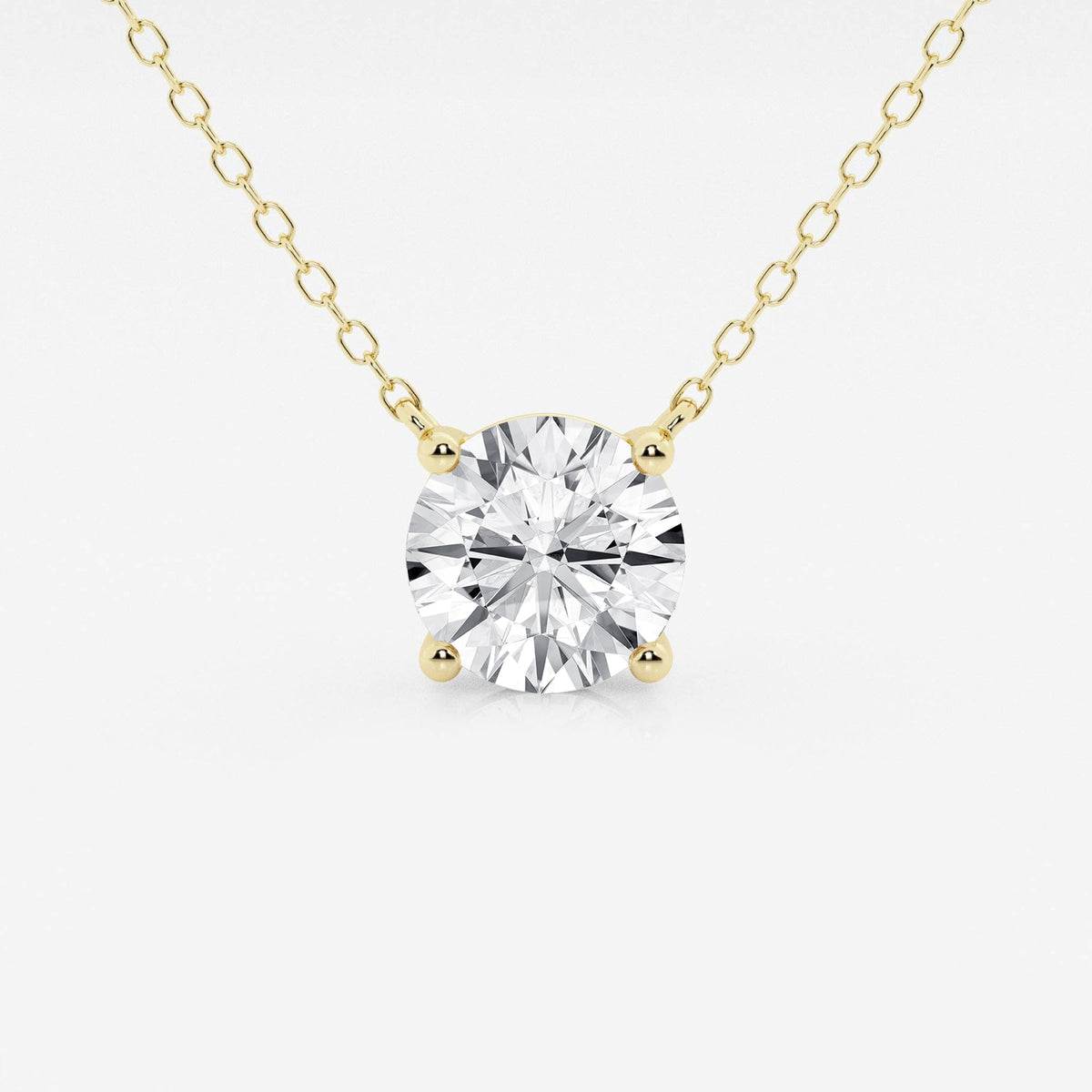 3.00 ct Lab Grown Round Diamond Floating Solitaire Pendant in 14K White or Yellow Gold – AGI Certified