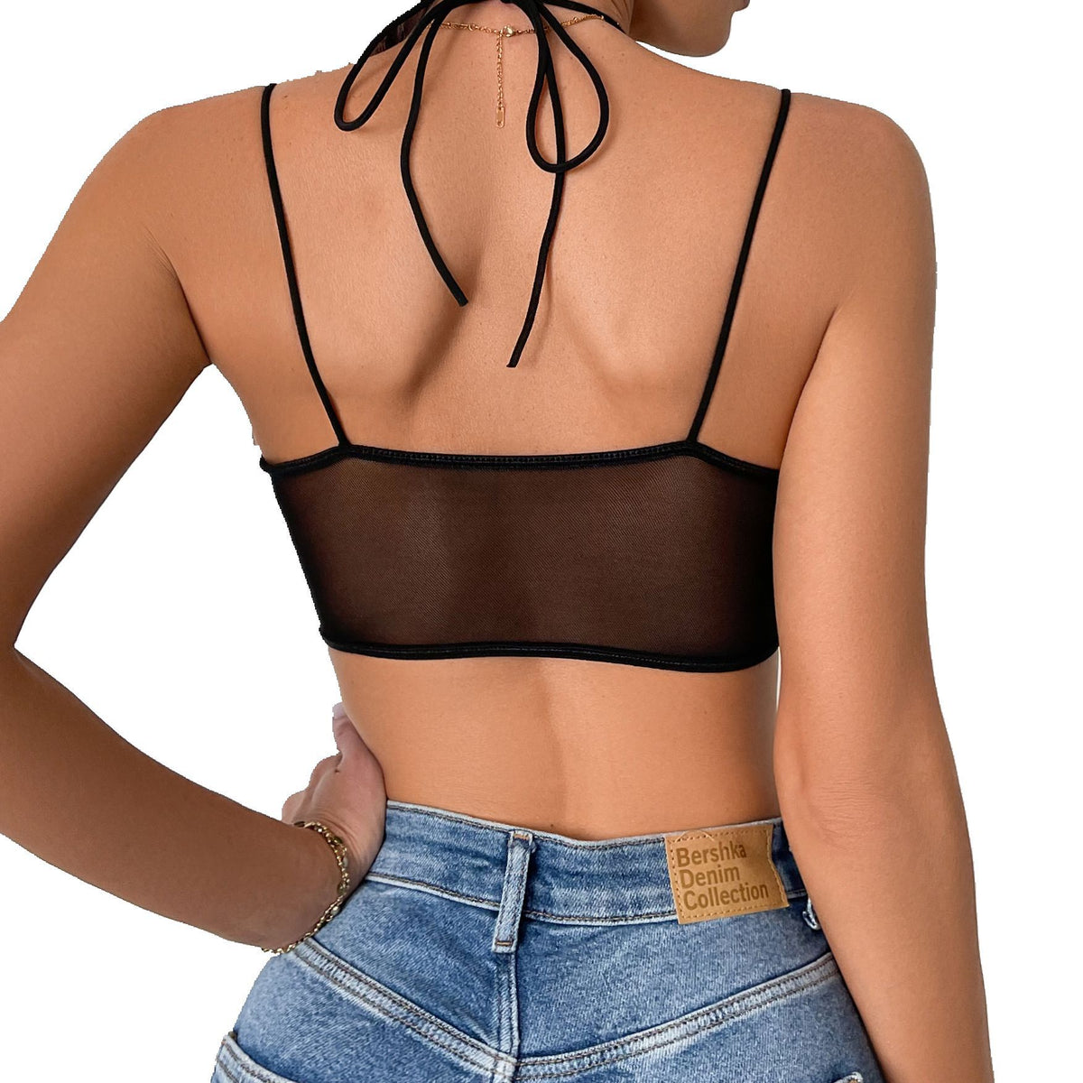 Women's Mesh See-Through Corset with Steel Rings